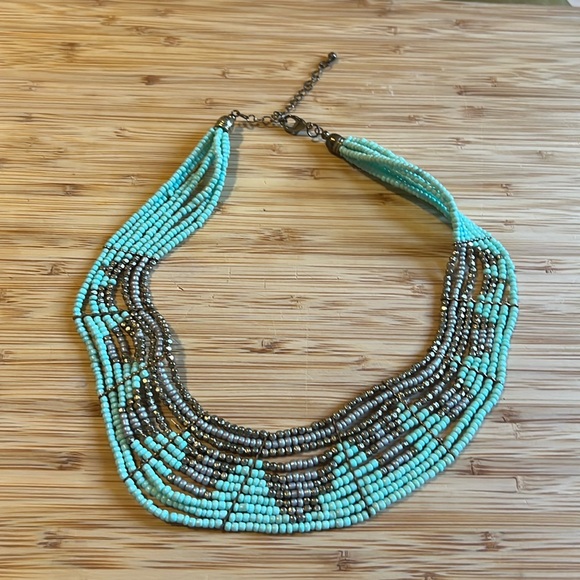 Blue Bohemian Bib Necklace - Picture 1 of 1